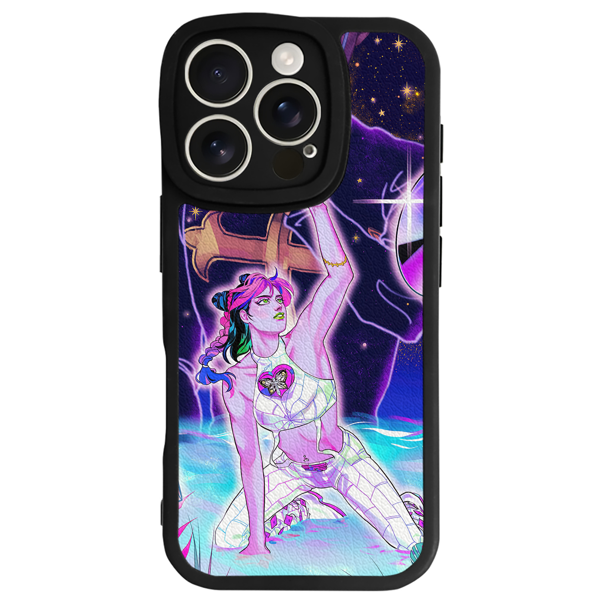 （画像用） ジョジョの奇妙な冒険 JoJo's Bizarre Adventure 【iPhone 16シリーズ対応】シリコンスマホケース（レザー調） 材質：シリコン